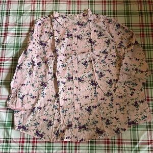 Woman Within Blouse Pink Floral Size 5X 38/40 New